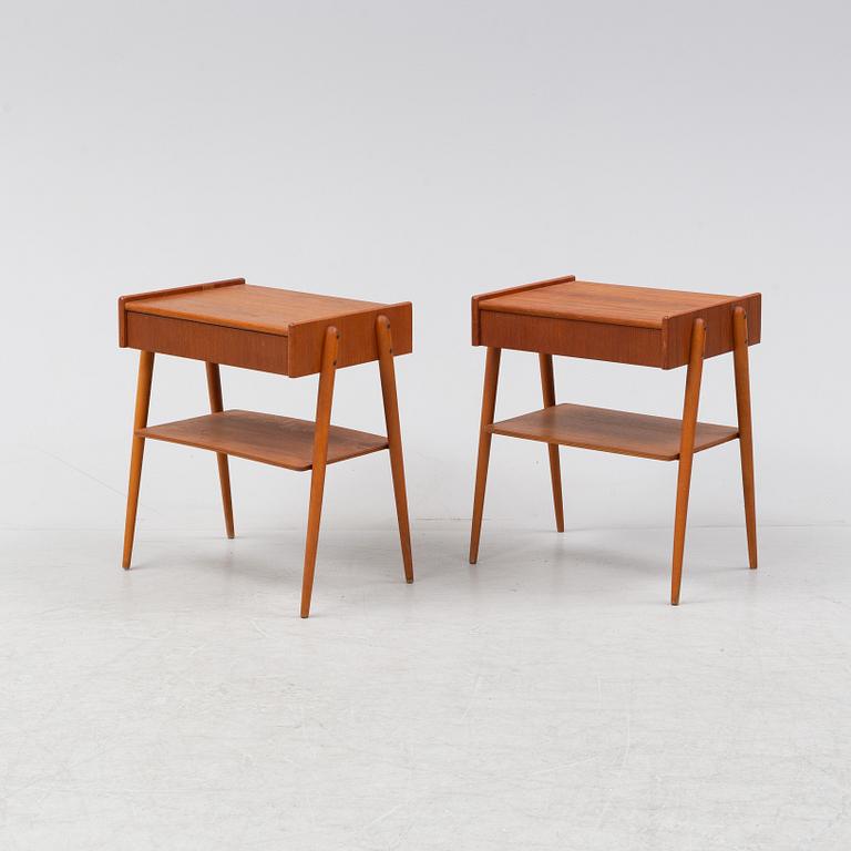Sängbord, ett par, teak, 1950/60-tal.
