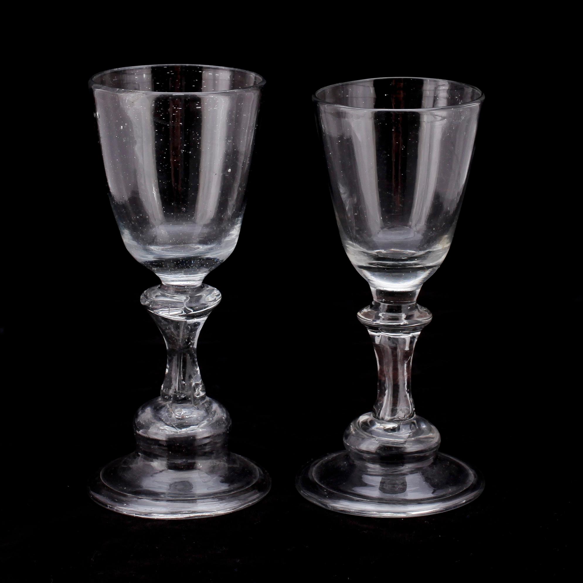 VINGLAS, 2 st, 1700-tal.