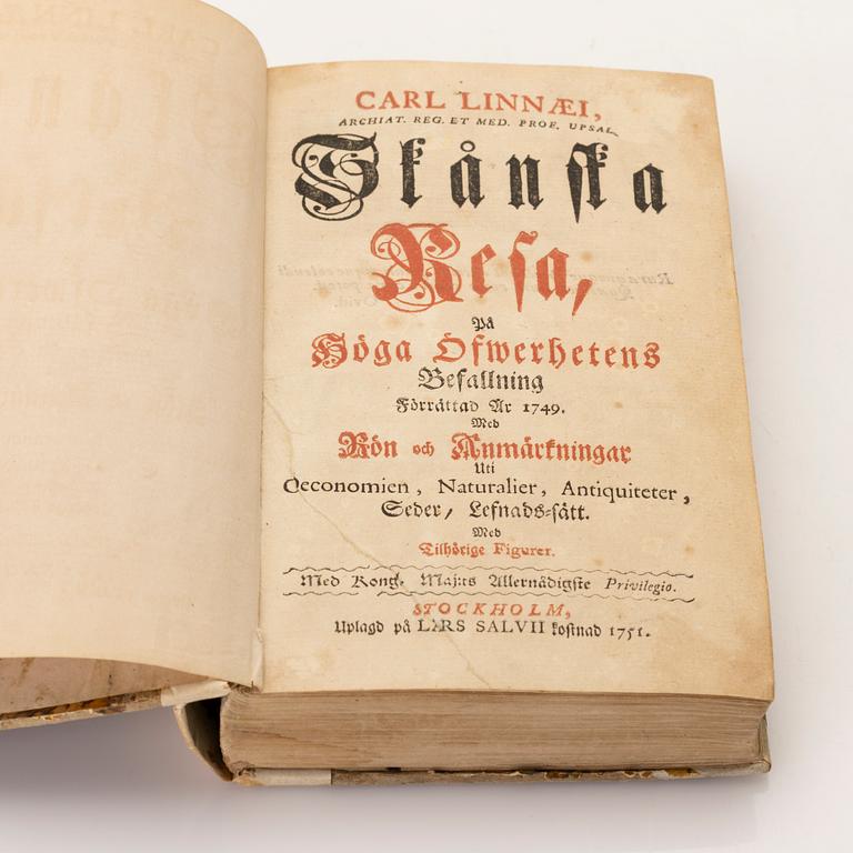 Carl von Linné, bok, "Skånska resa", Stockholm 1751.