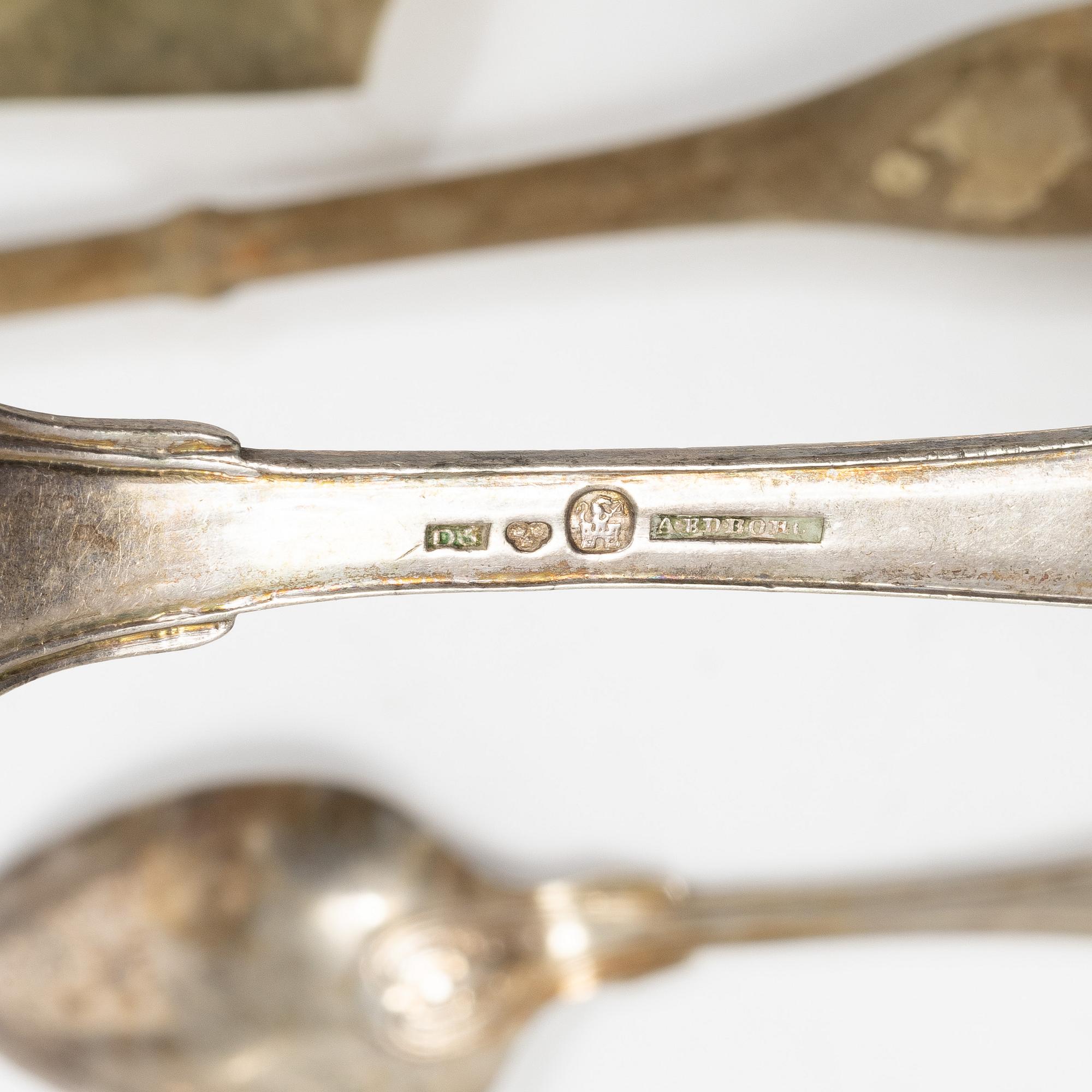 Cutlery, 30 pieces, silver, including Sweden, 19th century.