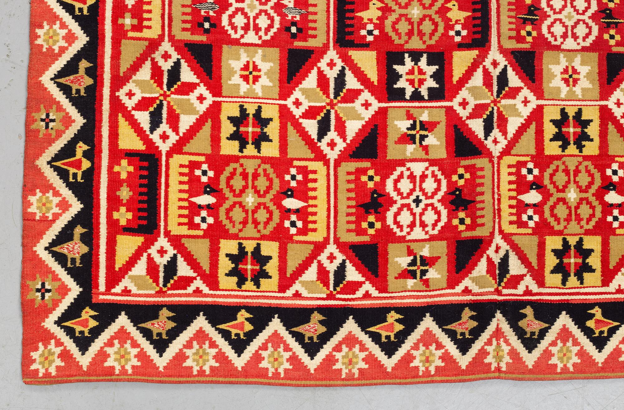 A bed cover, double-interlocked tapestry, ca 197,5-201,5 x 122-125 cm, Scania 1825, Villands district, Sweden.