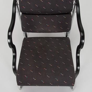 Yrjö Kukkapuro, A 1980s 'Experiment' open armchair for Avarte, Finland.