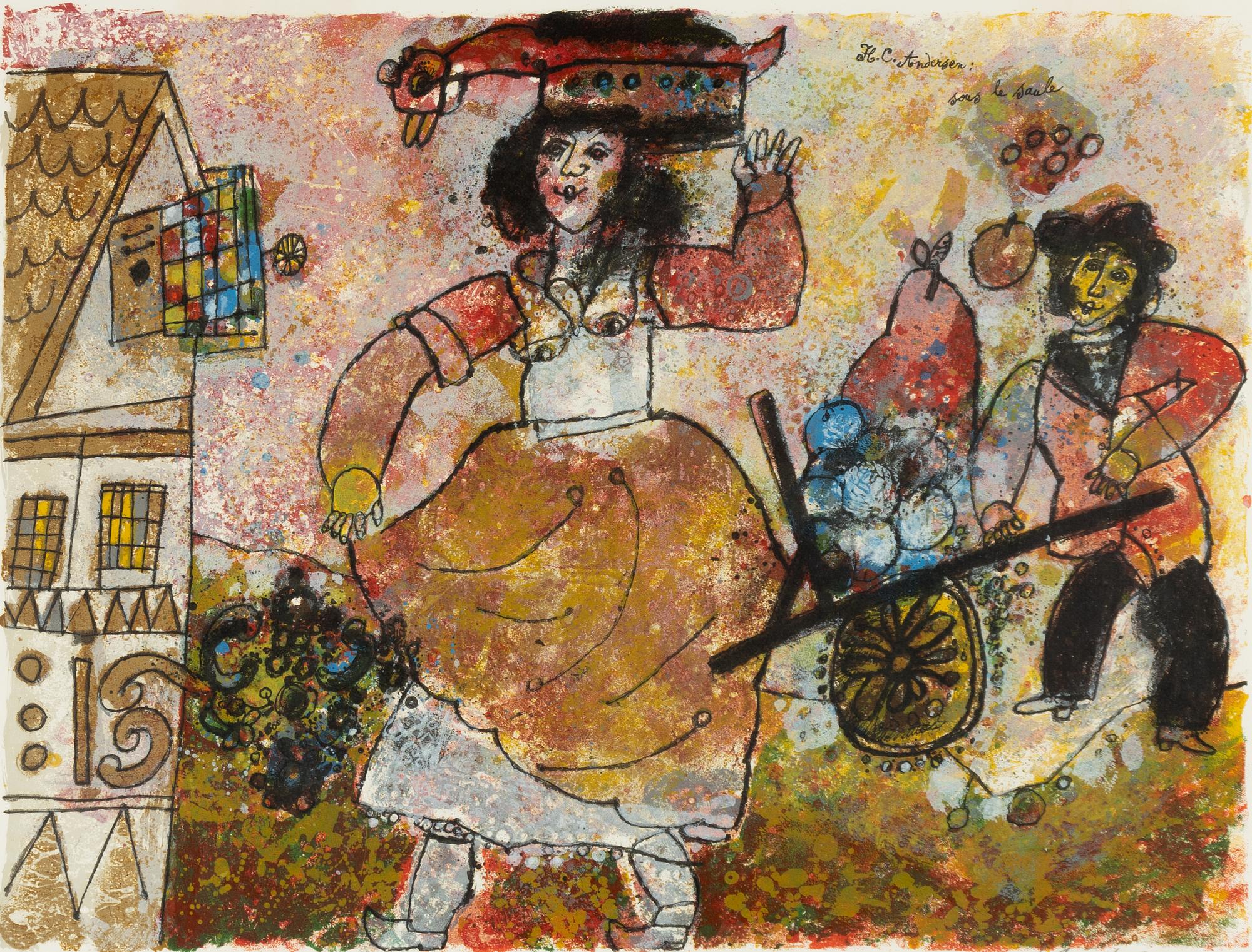 Theo Tobiasse, Mapp med 18 färglitografier, "Un hommage à H.C. Andersen".