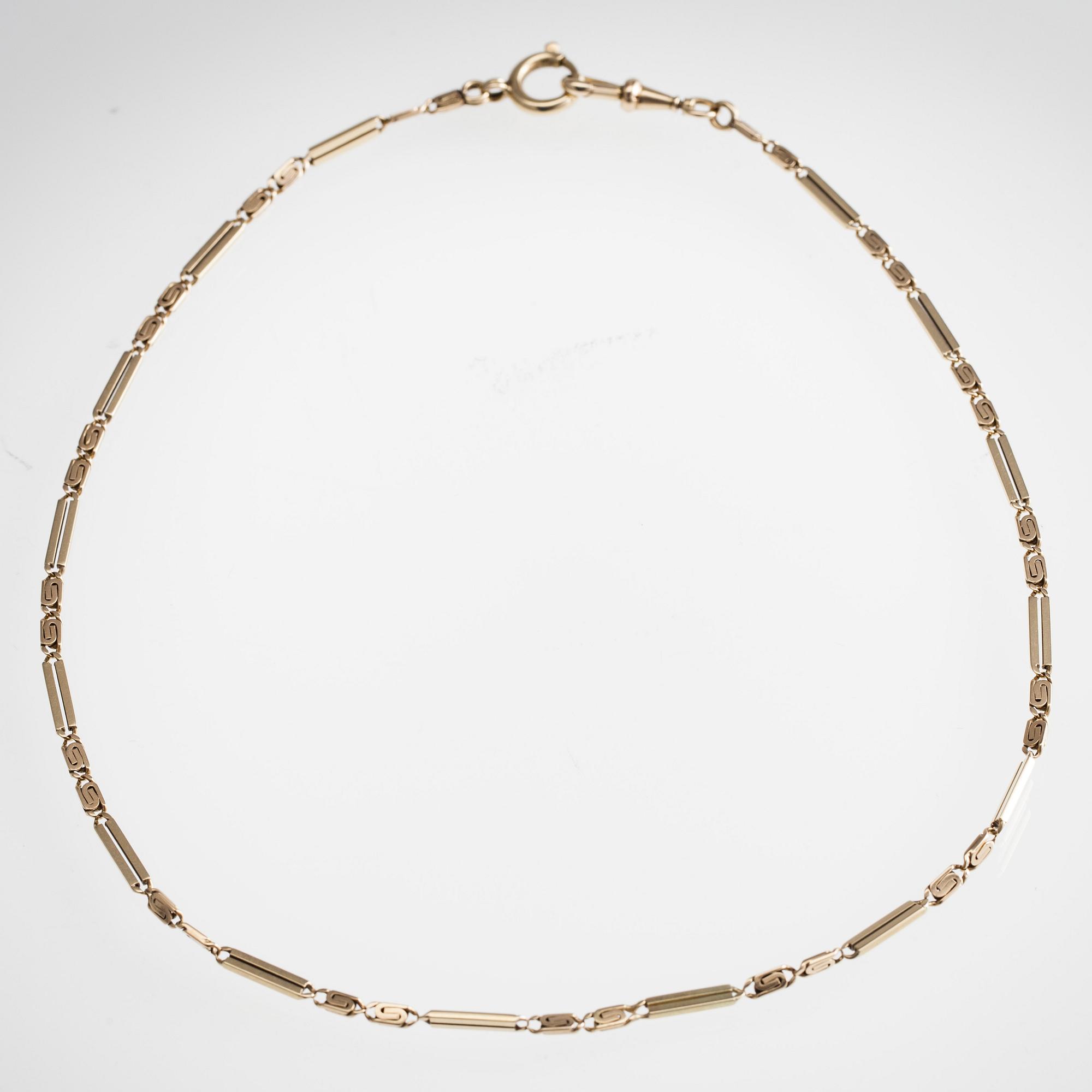 KLOCKKED, 14K guld, 1900-talets mitt. Vikt 10,9 g.