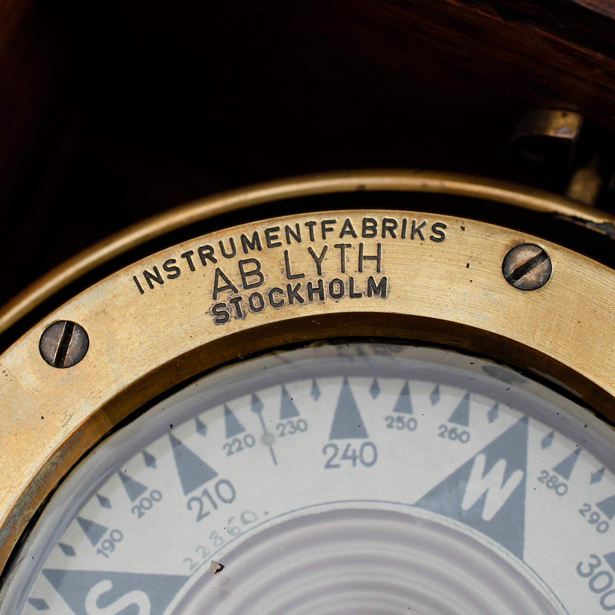 SKEPPSKOMPASS, AB Lyth, Stockholm, nr 22860, 1900-talets första hälft.