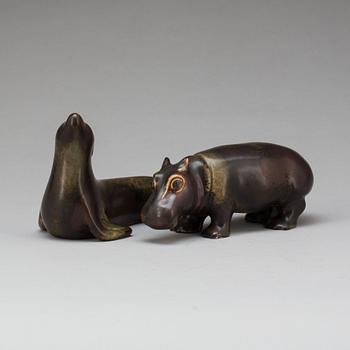 FIGURINER, 2 st, stengods, Gunnar Nylund, Rörstrand.