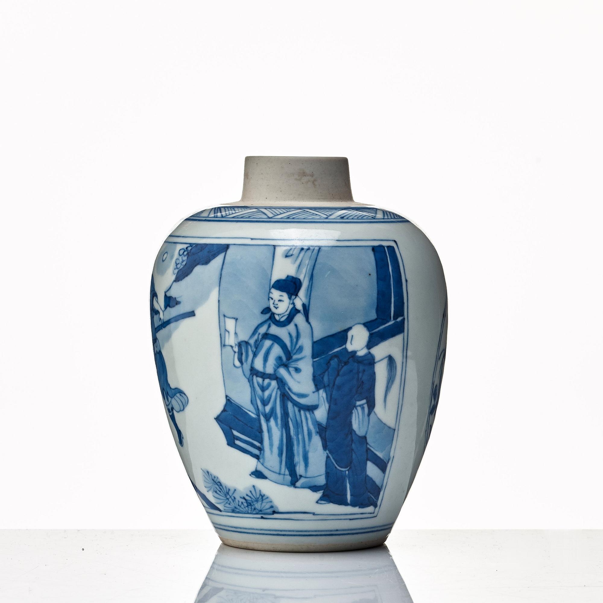 Kruka, porslin. Qingdynastin, Kangxi (1662-1722).