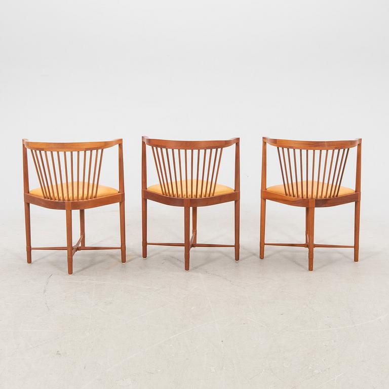 Børge Mogensen, a set of five Ruder Konge mahogany chairs from Sørgeborg Møbelfabrik, Denmark.