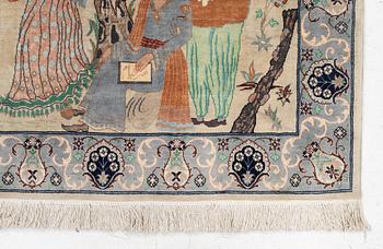 Tabriz carpet, figural, 170 x 115 cm.