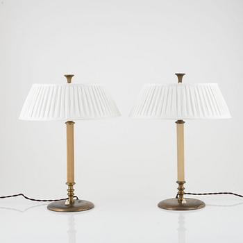 Erik Tidstrand and/or Bertil Brisborg, a pair of table lamps, model "29987", Nordiska Kompaniet 1940s.