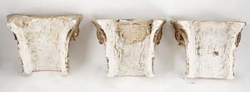 DEKORELEMENT, 6 st, gips, 1800/1900-tal.