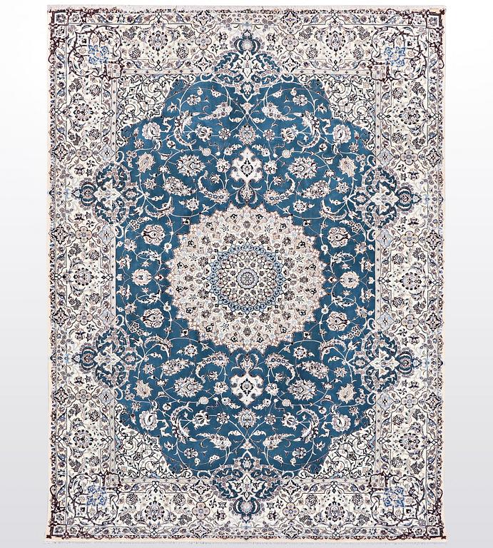 A carpet, Nain, part silk, 6 Laa, ca 312 x 208 cm.