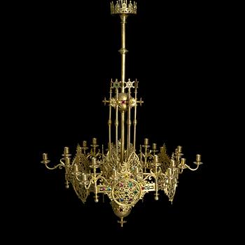 A RUSSIAN CHANDELIER, late 19th Century, Gothic style.