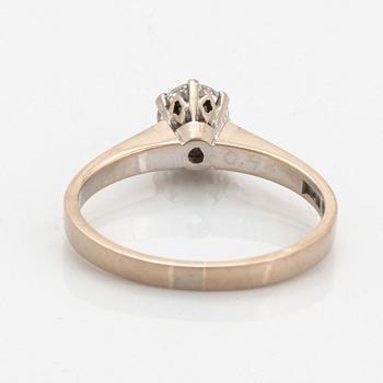 Brilliant-cut diamond solitaire ring.