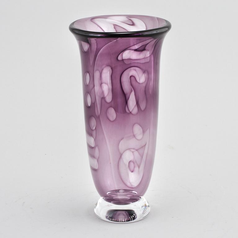 A glass vase from Strömbergshyttan, second half of the 20th century.