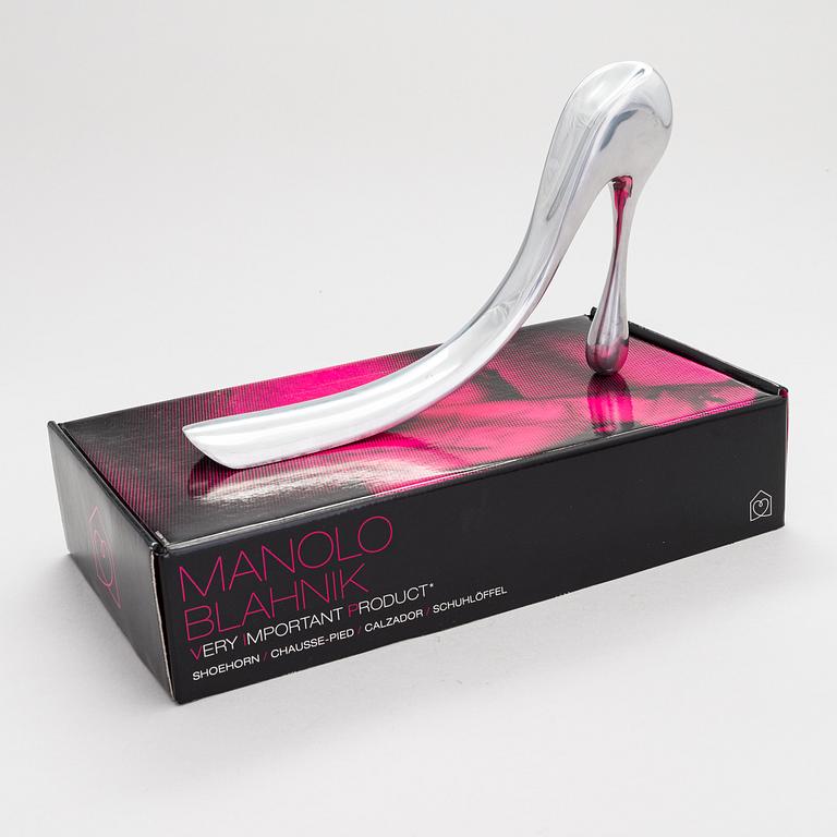 A metal shoe horn by Manolo Blahnik, 2000s.