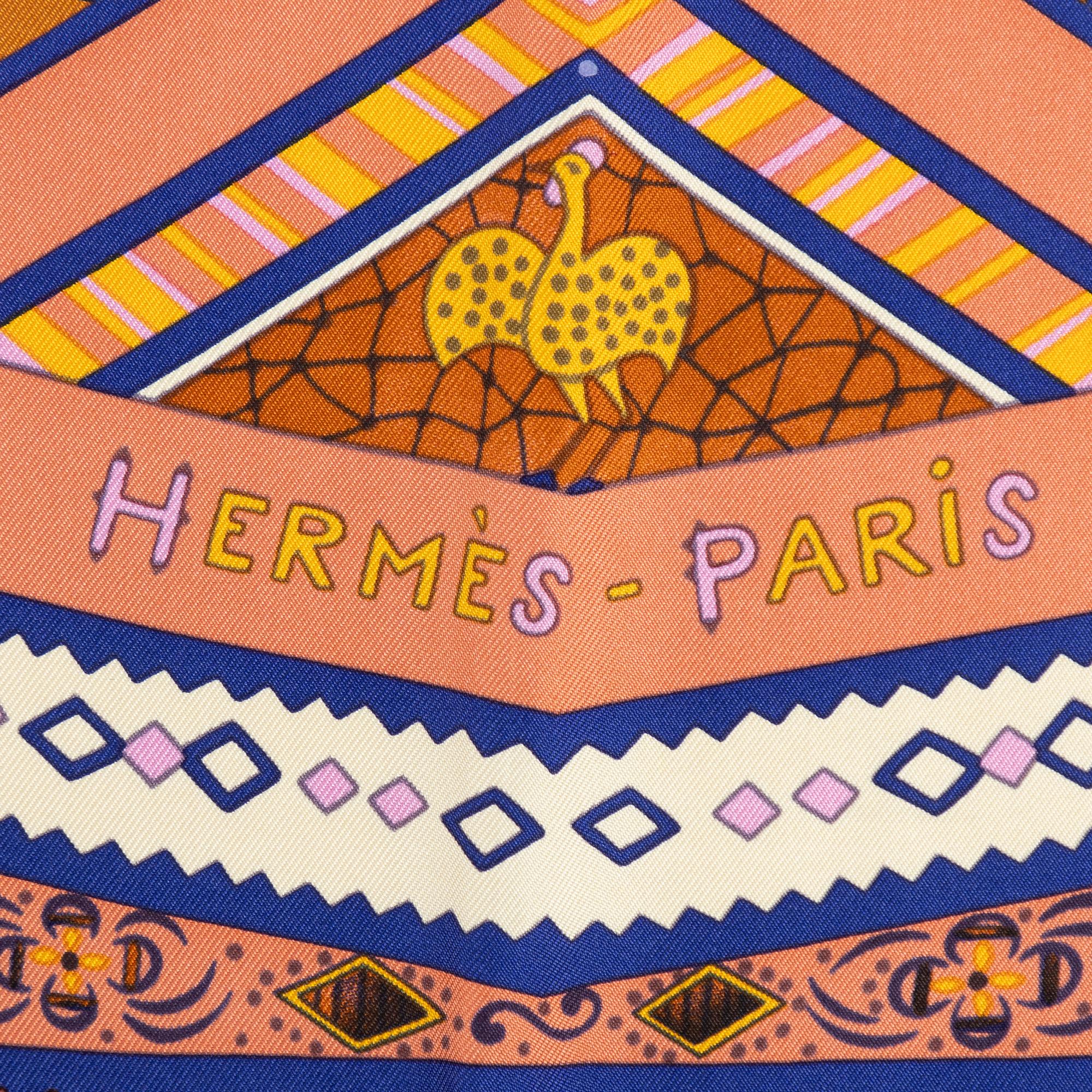 Hermès, scarf, "Ors Bleus D'Afrique".
