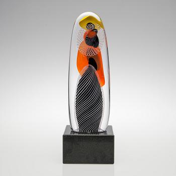 RITVA-LIISA POHJALAINEN, A GLASS SCULPTURE. Signed Andiago, Ritva-Liisa Pohjalainen 2011.