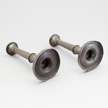 A PAIR OF PEWTER CANDLESTICKS, second half of the 18th century.