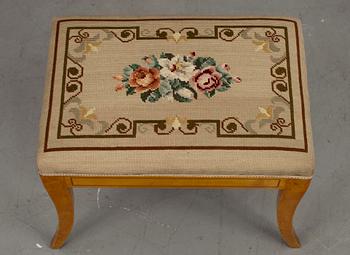 TABURETT, björk, senempire, 1800-talets mitt.
