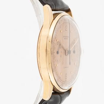 Universal Genève, Compur, "Salmon Dial", chronograph, ca 1942.