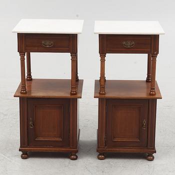 A pair of bedside table, first half of the 20th century.