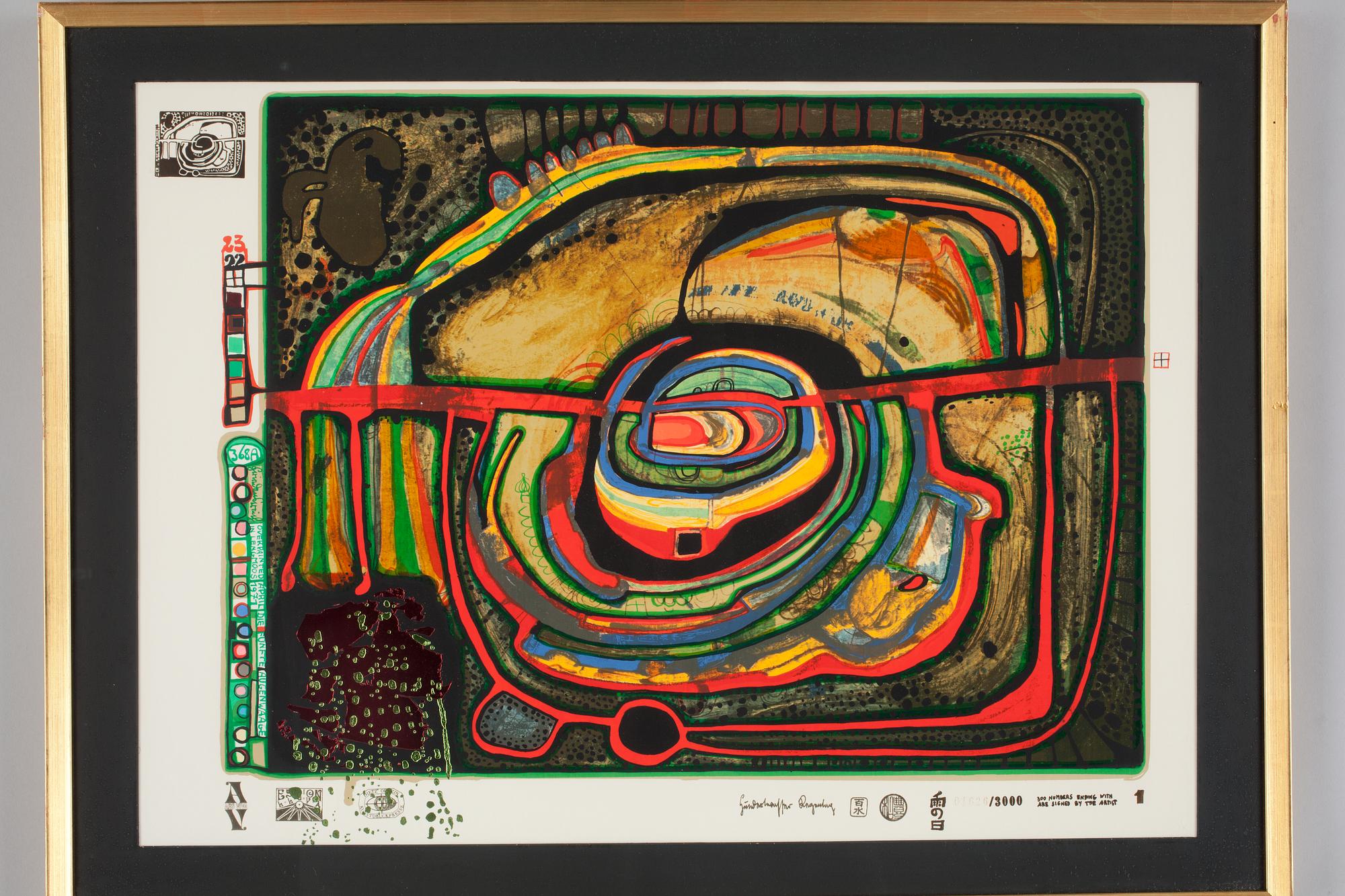 Friedensreich Hundertwasser, "Look at it on a rainy day (The Regentag portfolio)".