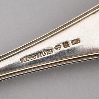 MATSKEDAR, 5 st snarlika, silver, svenska stämplar, 1800-tal. Vikt ca 235 gram.