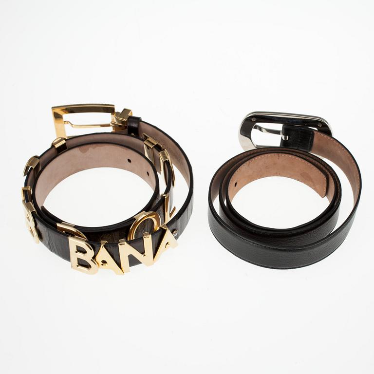 BÄLTE, 2 stycken, Dolce & Gabbana.