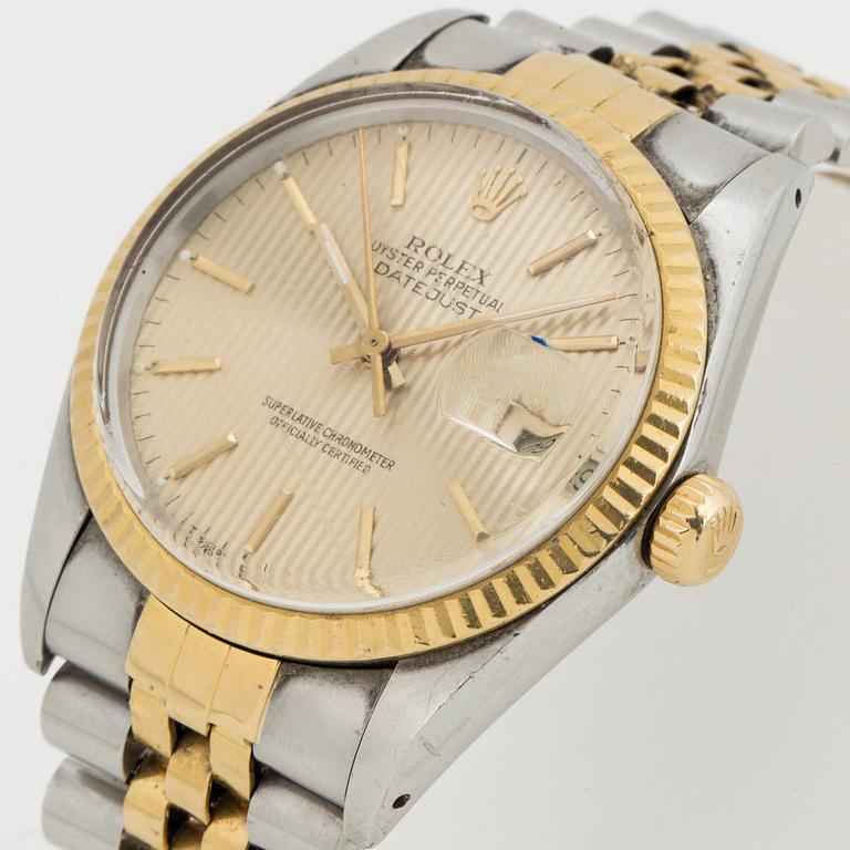 ROLEX, Oyster Perpetual, Datejust, "Tapestry dial", Chronometer, wristwatch, 36 mm.