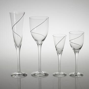 ANNA EHRNER, 48 delar, glas, "Line", Kosta Boda, 1900-talets slut.