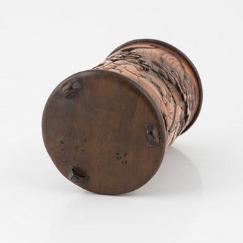 A chinese bamboo and hardwood brushpot, 20th Century.