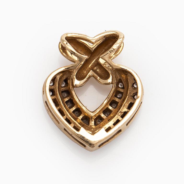 Hänge, åttkantslipade diamanter, 14K guld.