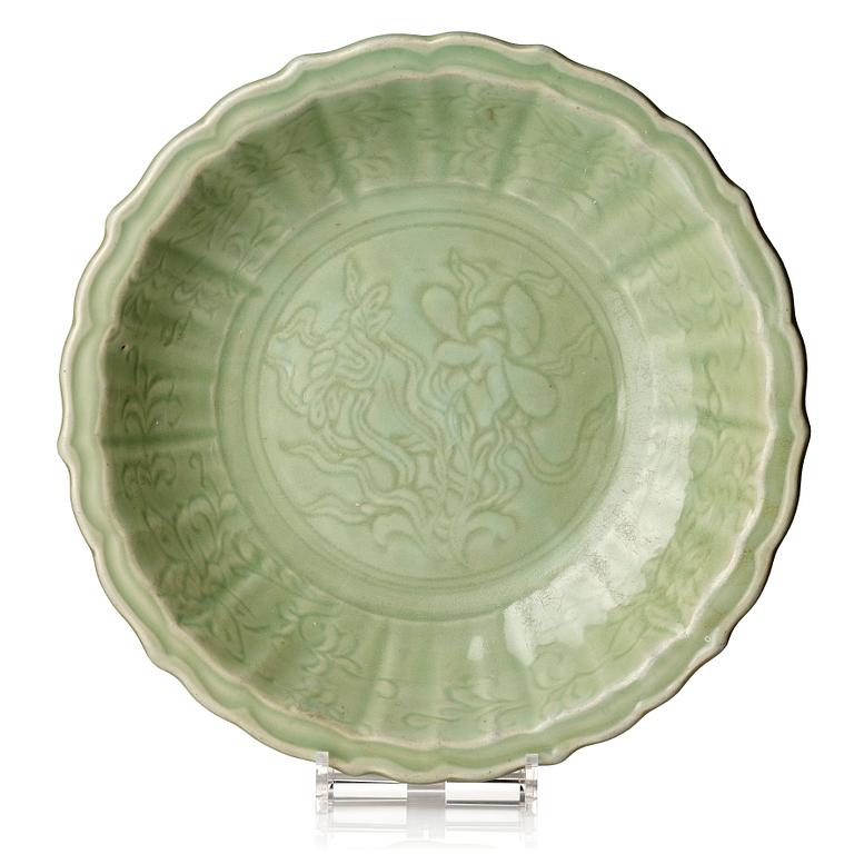 A celadon dish, Ming dynasty (1368-1644).