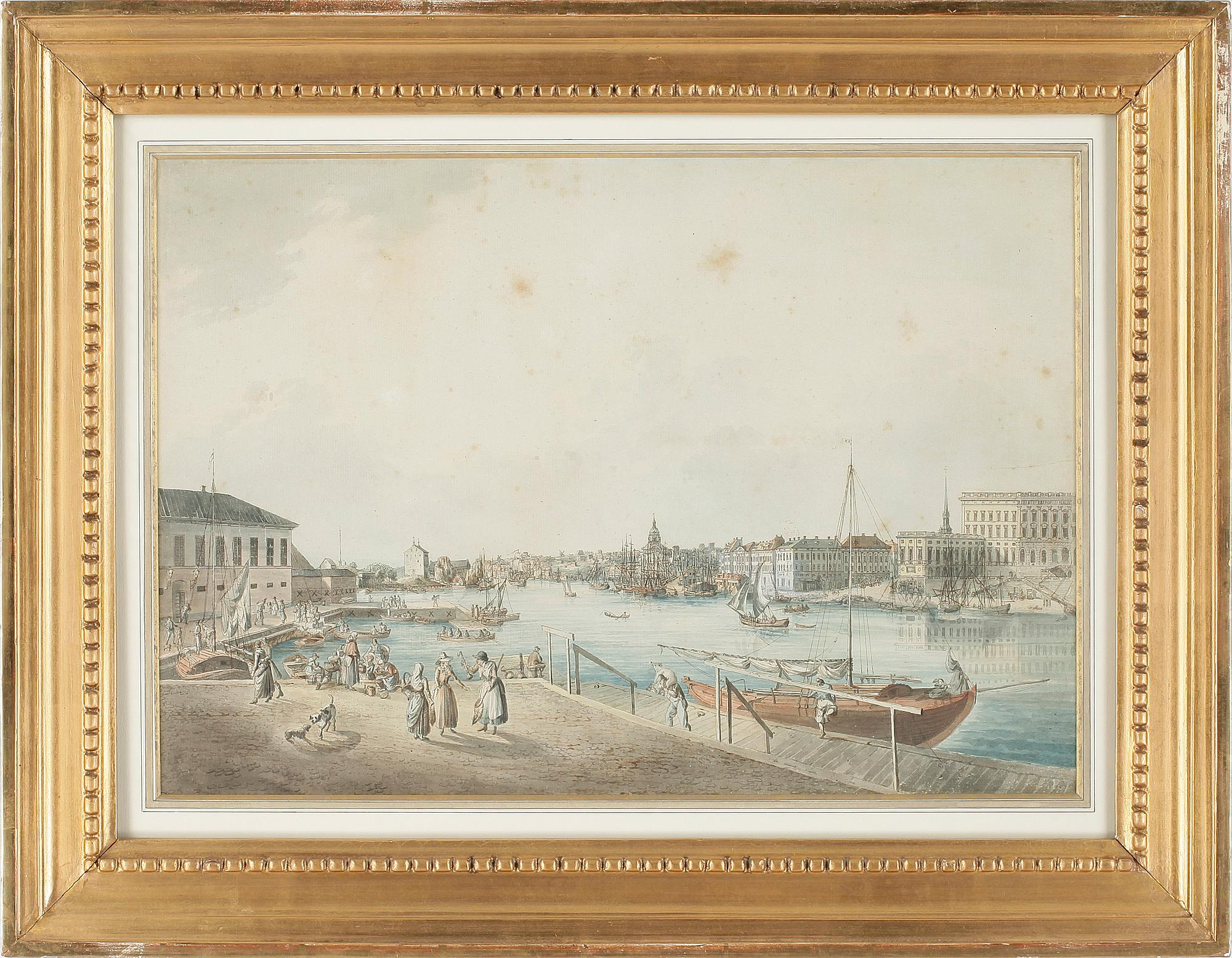 Johan Fredrik Martin, "Utsigt af Stockholm tagen ifrån ingången till Blasiiholmen".