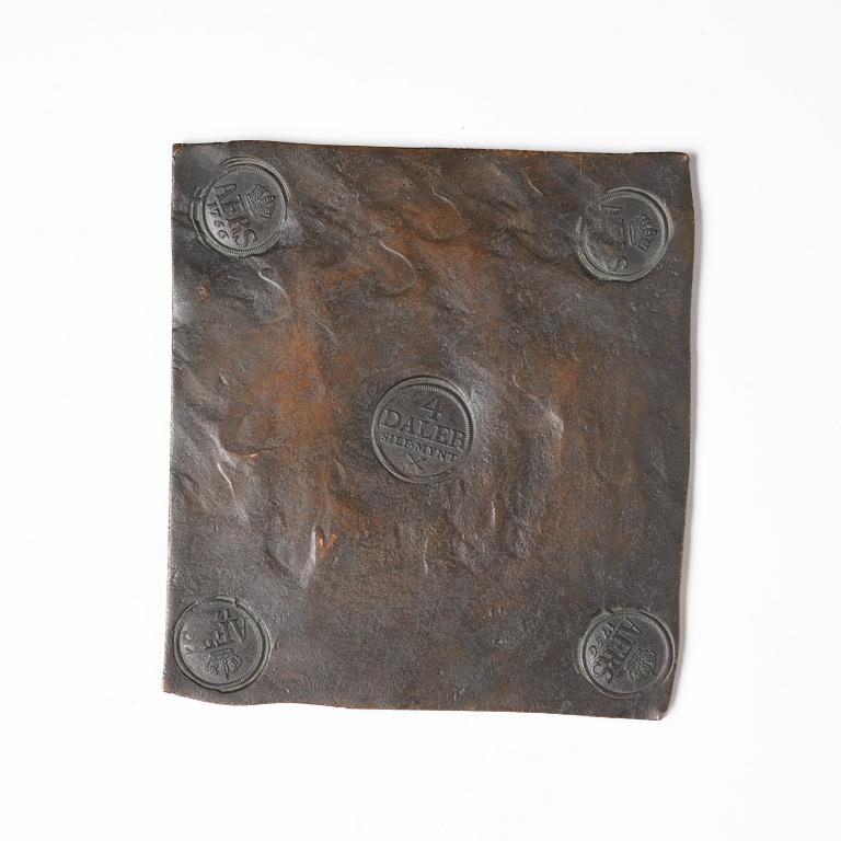 Adolf Fredrik, a Swedish plate coin of 4 daler silver, Avesta 1756.