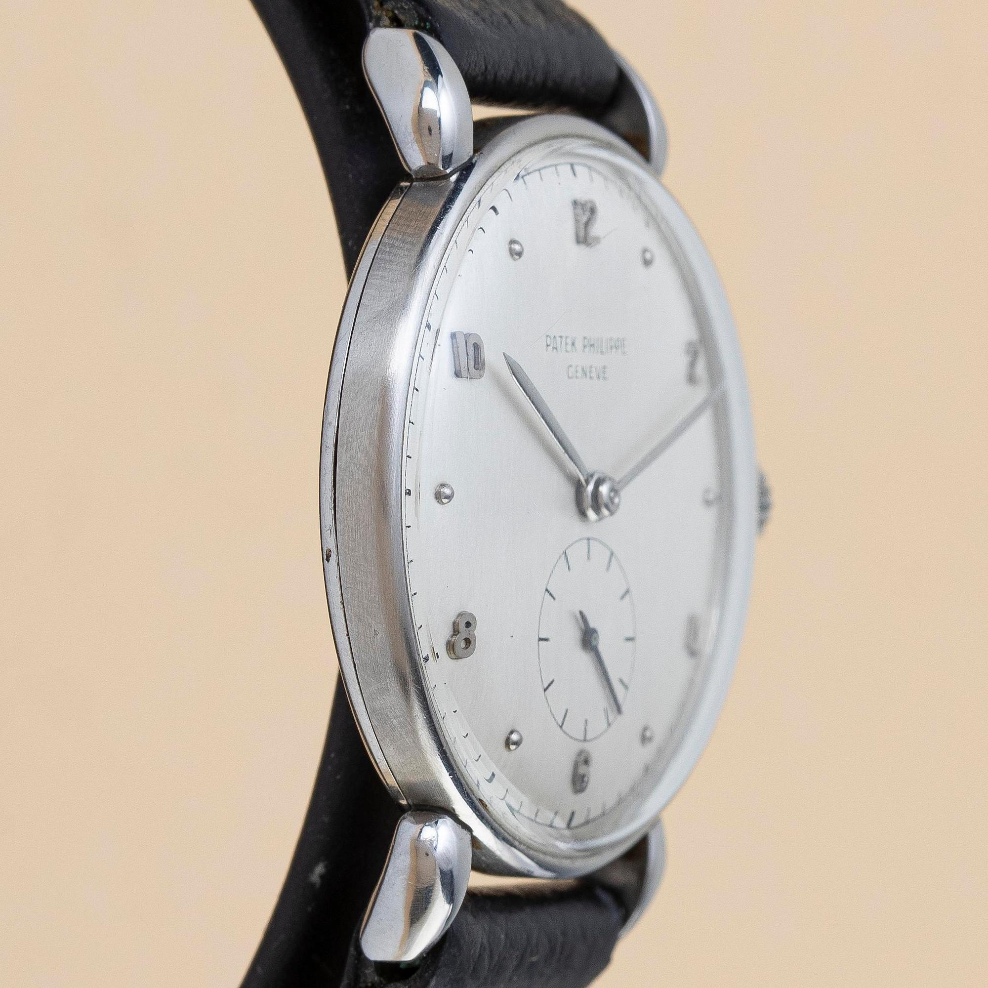 Patek Philippe, "Teardrop Lugs", "Steel Case", ca 1946.