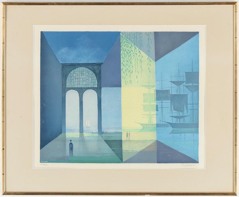 LITOGRAFIER, 6st, "Halmstadgruppen 50 år", signerade och numrerade 217/360.