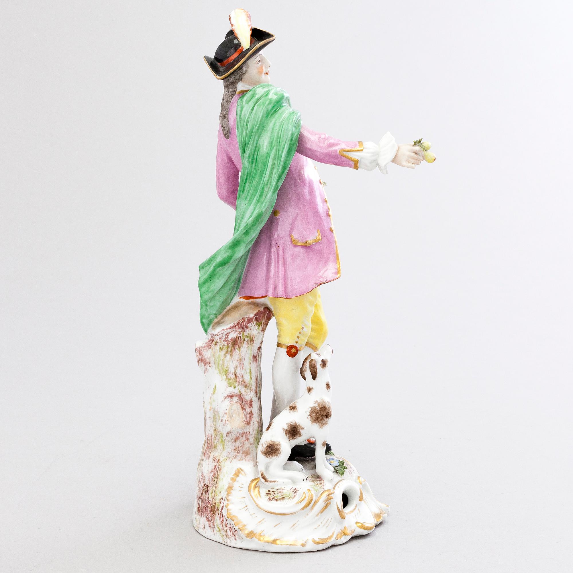 A porcelain figurine by Meissen, Germany.
