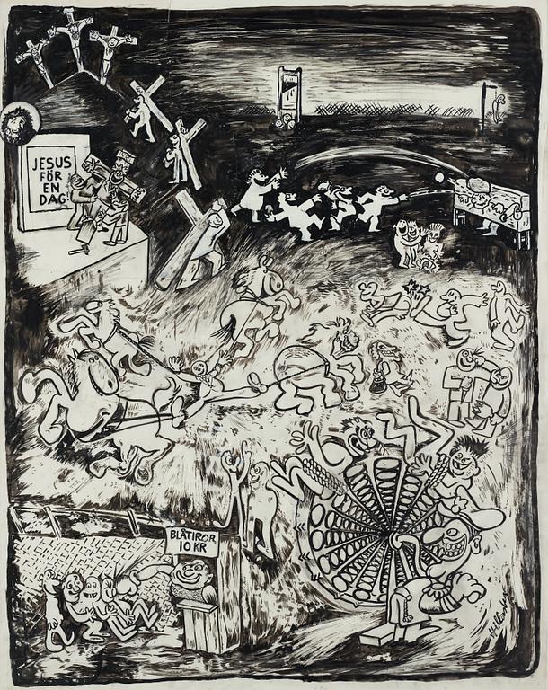 Lars Hillersberg, ink, signed Hillersberg.