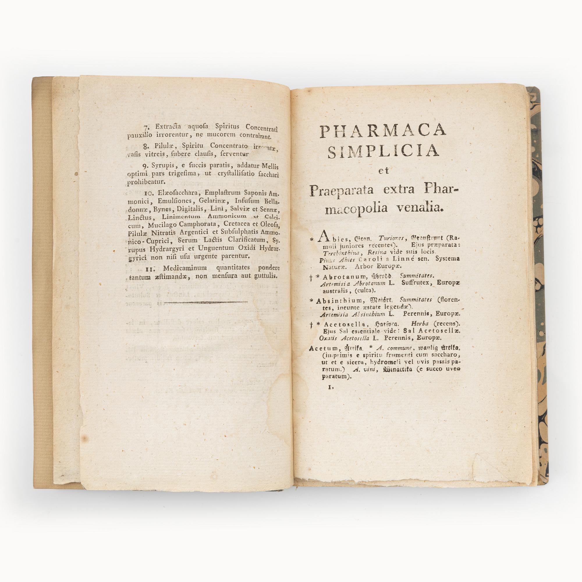 Four Swedish pharmacopoeiae of the 19th century.