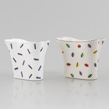 Pia Rönndahl, vaser, 5 st, bl.a. "Konfetti", Gustavsbergs Studio, 1980-90-tal.