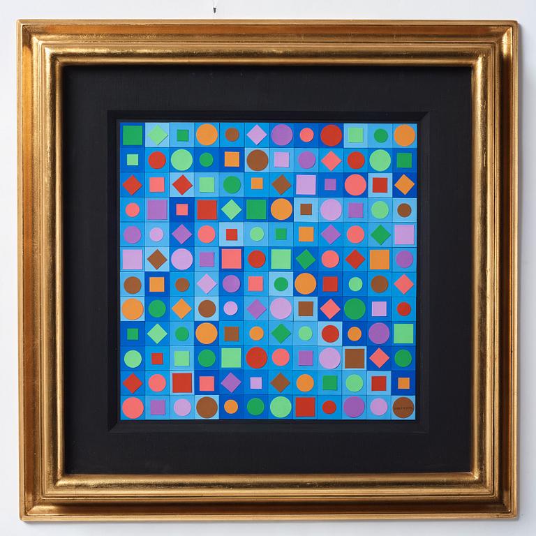 Victor Vasarely, "Pint Bleu - C".