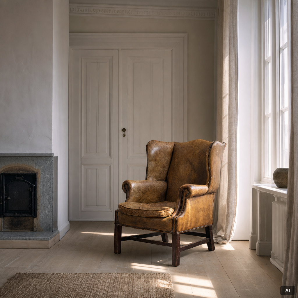 Armchair, so-called wing chair, second half of the 20th century.
