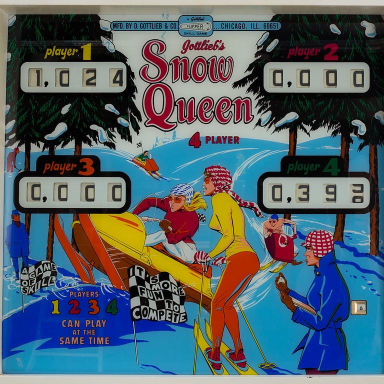 a "Snow Queen" Flipper game by D. Gottlieb & Company USA 1970.