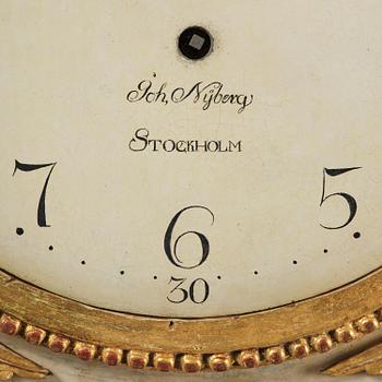 A late Gustavian giltwood cartel clock by J. Nyberg (master in Stockholm 1787-1801).