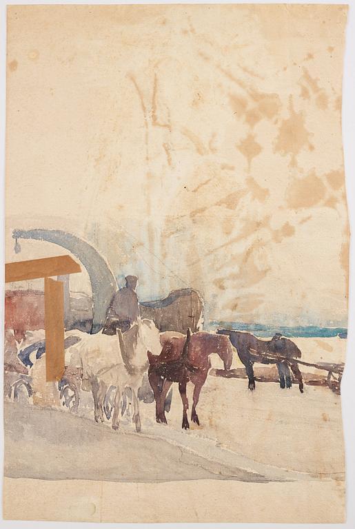 Carl Wilhelmson, Skiss till "Kyrkfolk i båt".