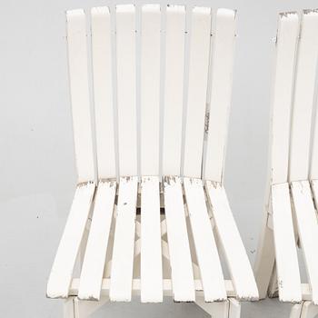 Alvar & Aino Aalto, an 'Aurino' garden furniture set with table and four chairs.