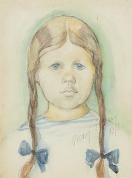 Maj Bring, Portrait of a Girl with Braids.
