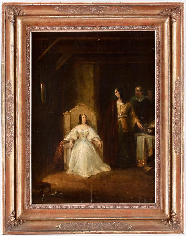 OKÄND KONSTNÄR, olja på pannå, 1800-tal, ej signerad.